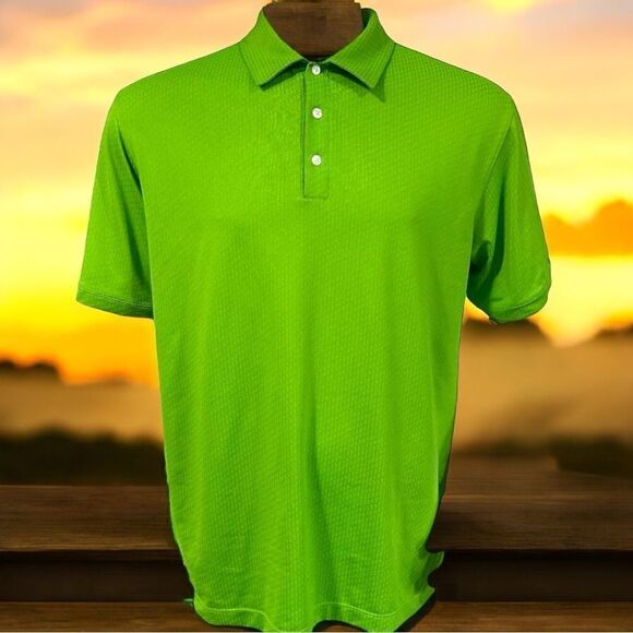 Nike Tiger Woods Athletic Collection Dri Fit Large Green Polo Shirt - Picture 2 of 8